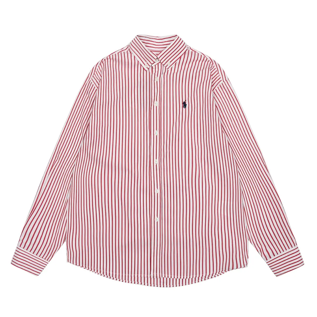 P260 💰 "Top quality" Style number: 8082# [Ralph Lauren classic basic new old money style striped shirt long sleeves] ✅Ralph Lauren Ralph Lauren colorful style old money style cotton poplin striped casual shirt long sleeves ✅Top ceiling quality ZP original development You can compare with the real thing at will ✅100% restored workmanship The entire garment is covered with seams and clean edges Curved triangular bifurcation ✅100% cotton poplin cotton Smooth to the touch Pre-car wash treatment The yarn is tighter ✅Customized dyed original pearlescent white bottom buttons, large and small zoning, vertical phoenix eyelets ✅Special shaped chiffon foil inside the collar door tube, not easy to deform and pull ✅Refreshing colorful striped shirt, salty or sweet, daily travel, extremely high production rate, customized style ✅The upper body looks much better than the real thing, can be worn alone or worn in all seasons, highly recommended for goddesses, size: S-XL, color: red, blue, green